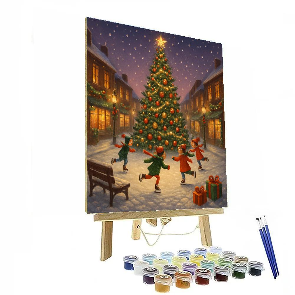 Town Square Evergreen Glow Paint by numbers kits