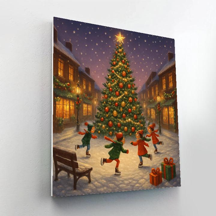 Town Square Evergreen Glow Paint by numbers kits