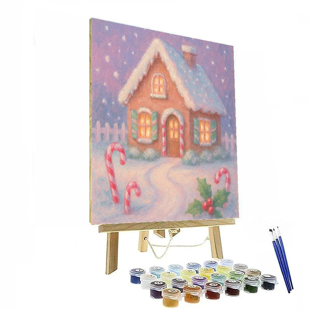 Gingerbread Cottage Hearth Painting by numbers kit