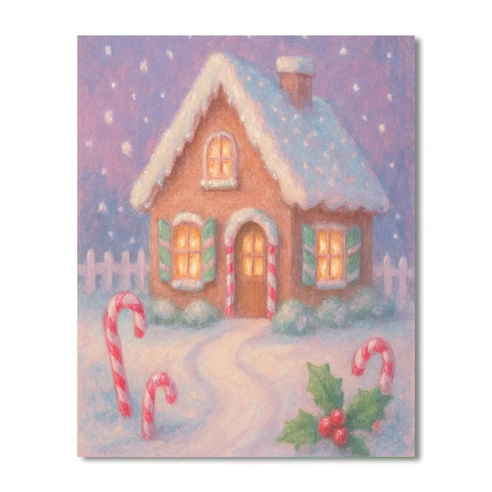 Gingerbread Cottage Hearth Painting by numbers kit