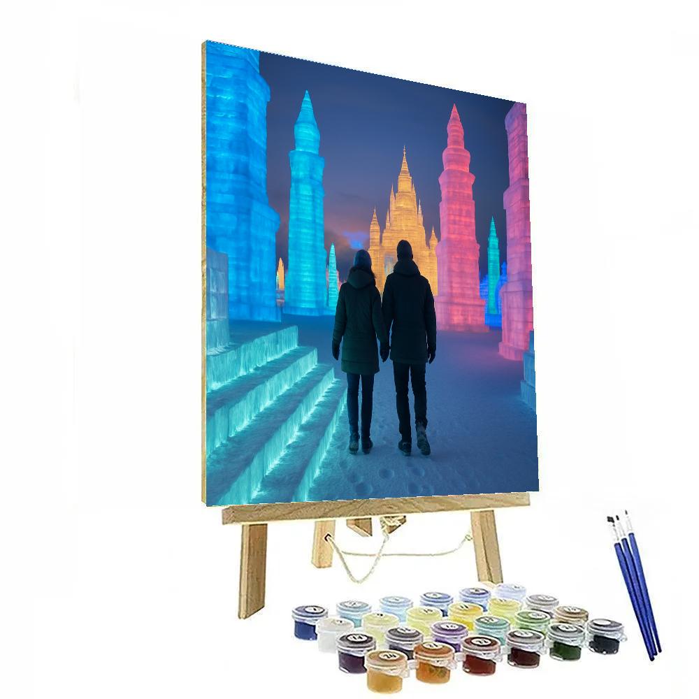 Harbin Ice And Snow Festival At Twilight painting number kit