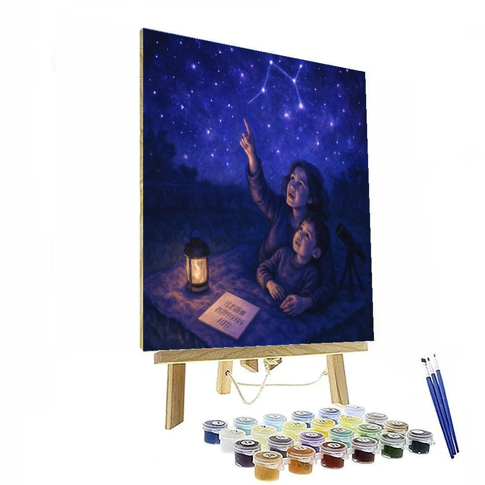 Backyard Stargazing Lesson With Mom paint by number