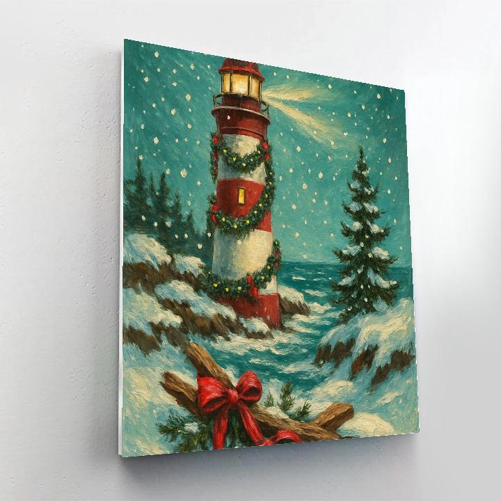 Snowy Lighthouse Gift Watch Painting by numbers kit