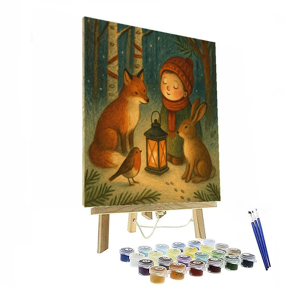 Forest Carol By Lantern Glow Painting by numbers kit