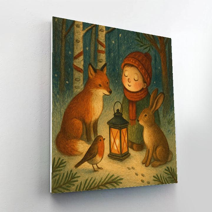Forest Carol By Lantern Glow Painting by numbers kit