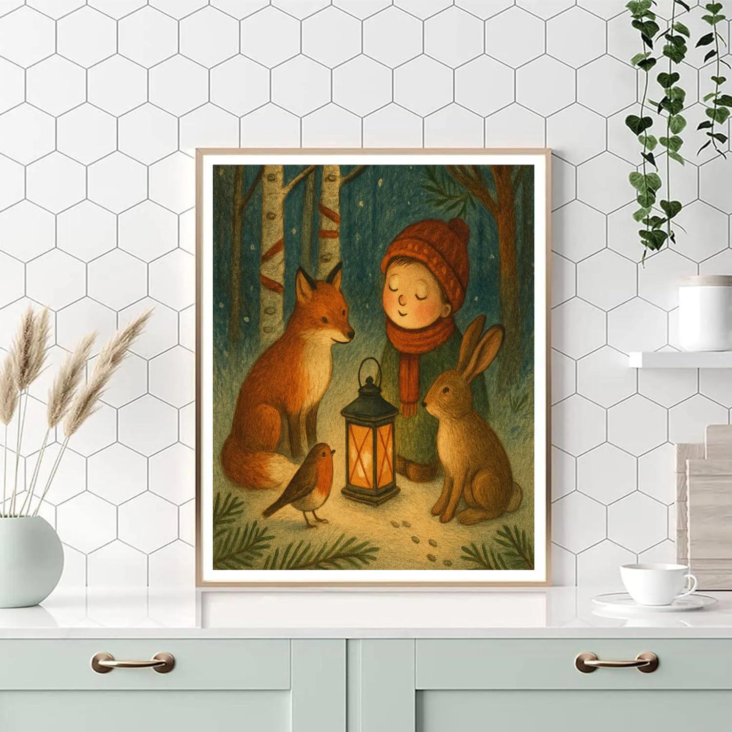 Forest Carol By Lantern Glow Painting by numbers kit
