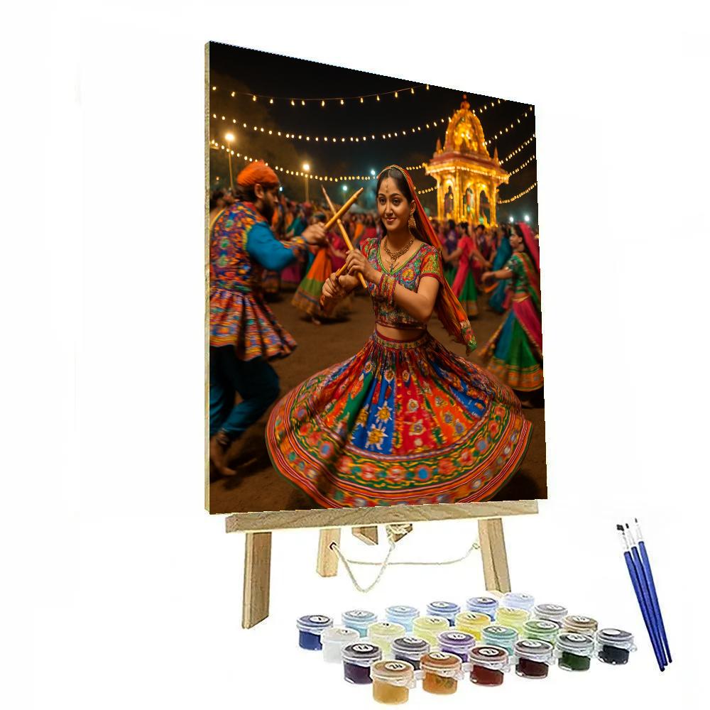 Garba Night During Navratri In Ahmedabad paint by numbers