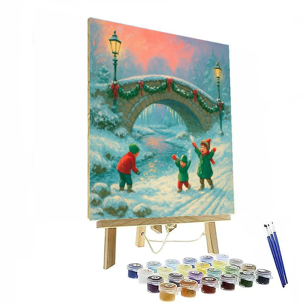 Icicle Bridge Over Winter Brook paint by numbers