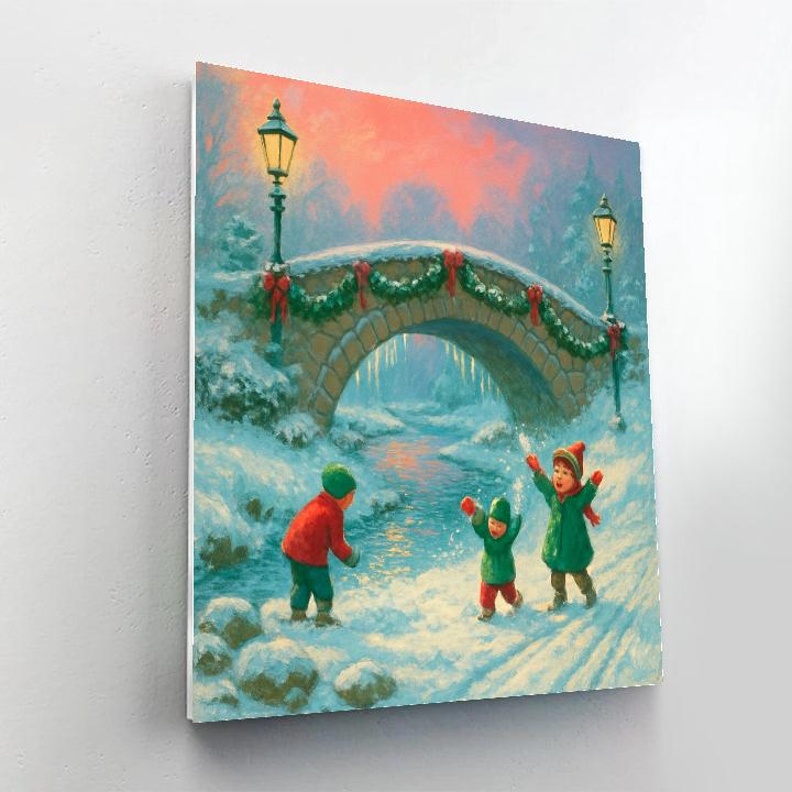 Icicle Bridge Over Winter Brook paint by numbers