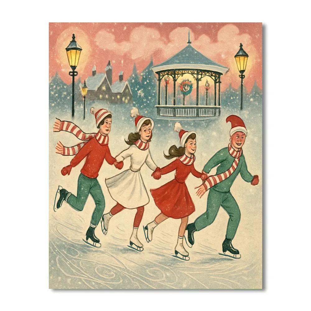 Peppermint Skaters Parade DIY paint by numbers