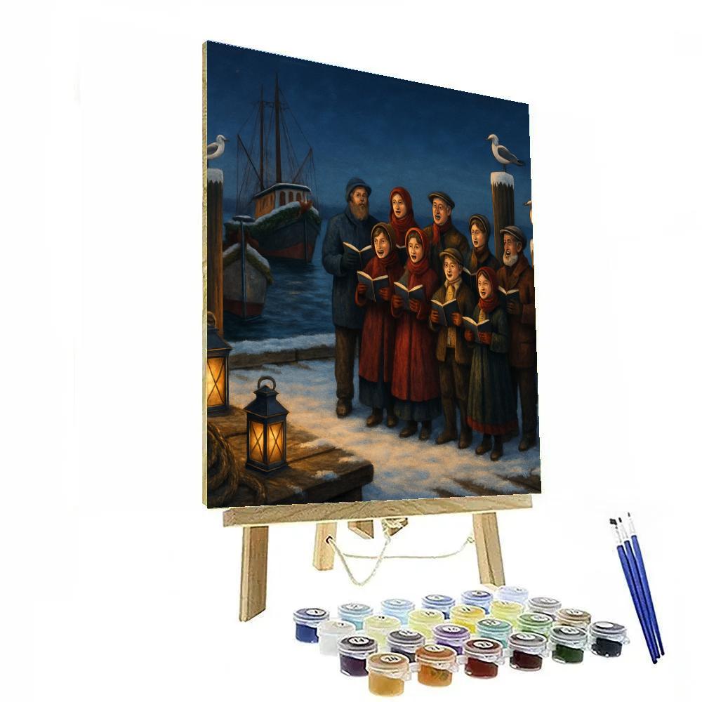 Midwinter Harbor Carol paint by number