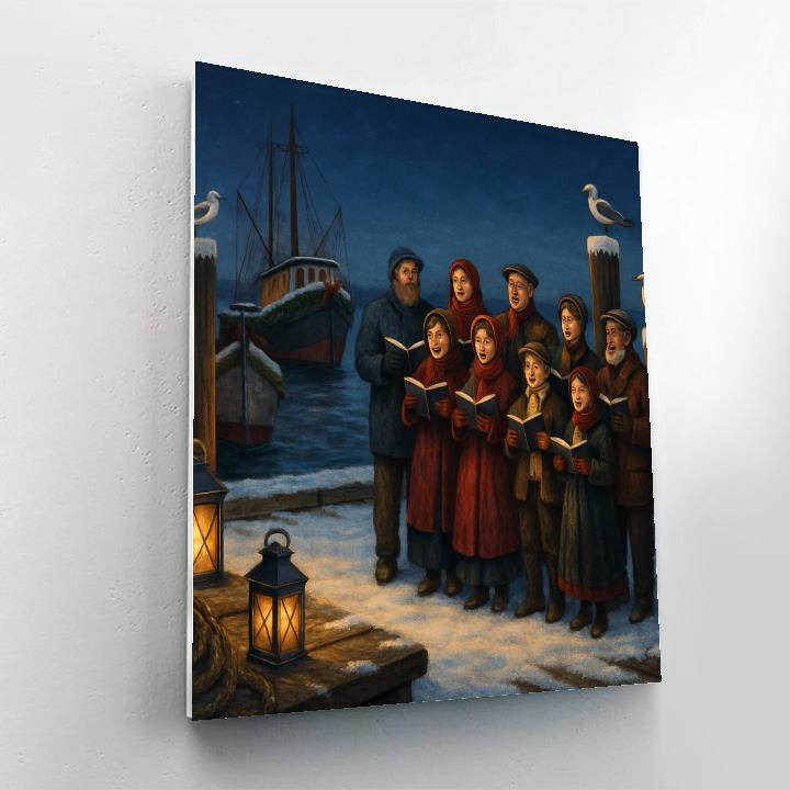 Midwinter Harbor Carol paint by number