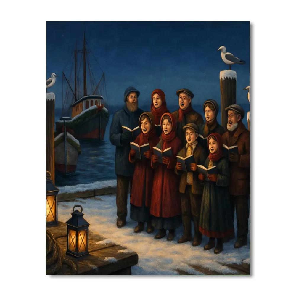 Midwinter Harbor Carol paint by number