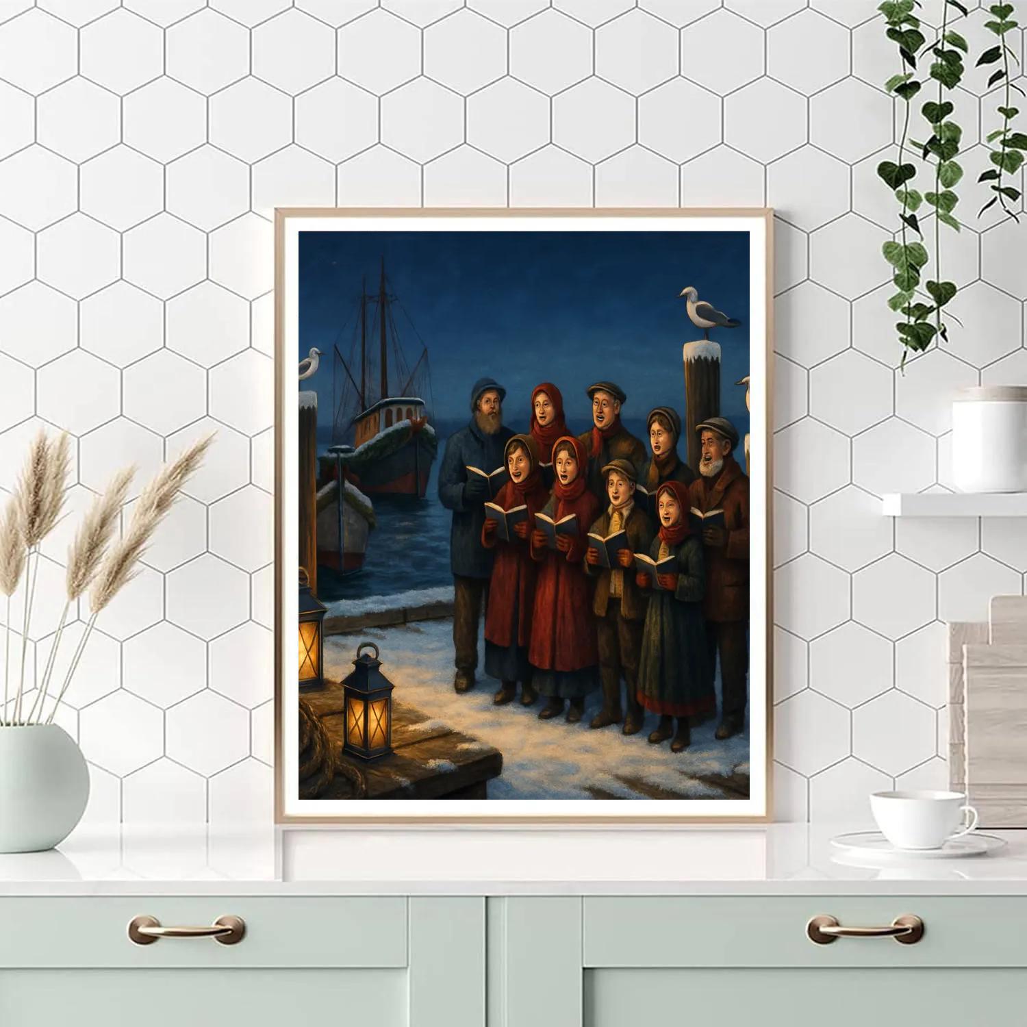 Midwinter Harbor Carol paint by number