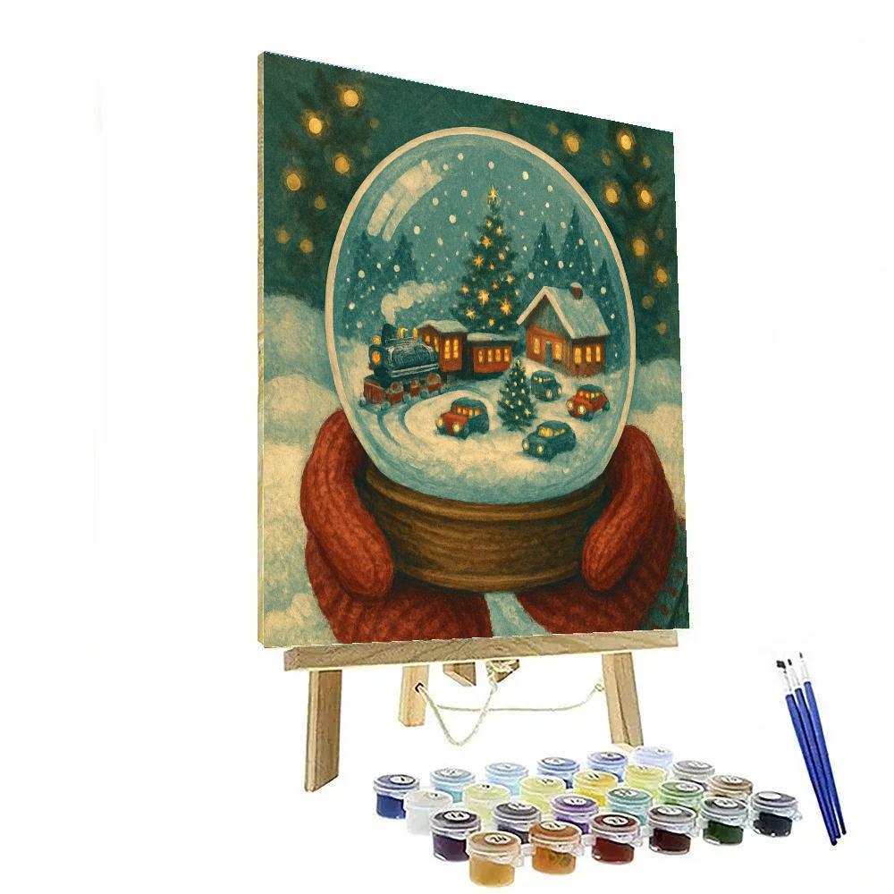 Snow Globe Trainyard Dreams DIY paint by numbers