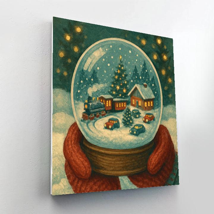 Snow Globe Trainyard Dreams DIY paint by numbers