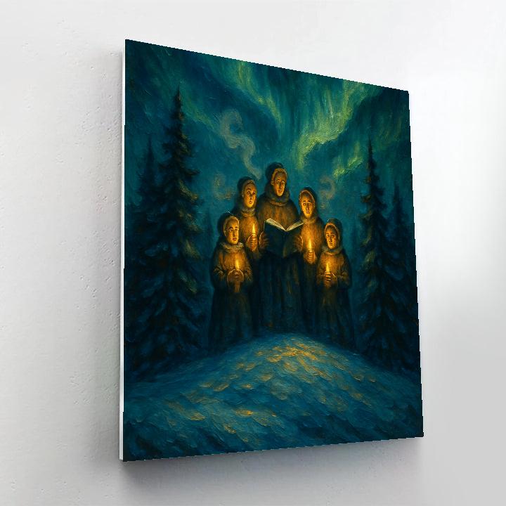 Aurora Over Evergreen Choir painting number kit