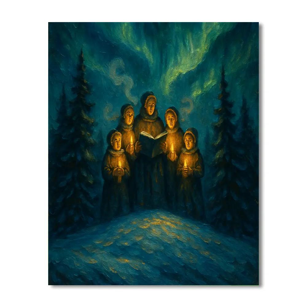 Aurora Over Evergreen Choir painting number kit