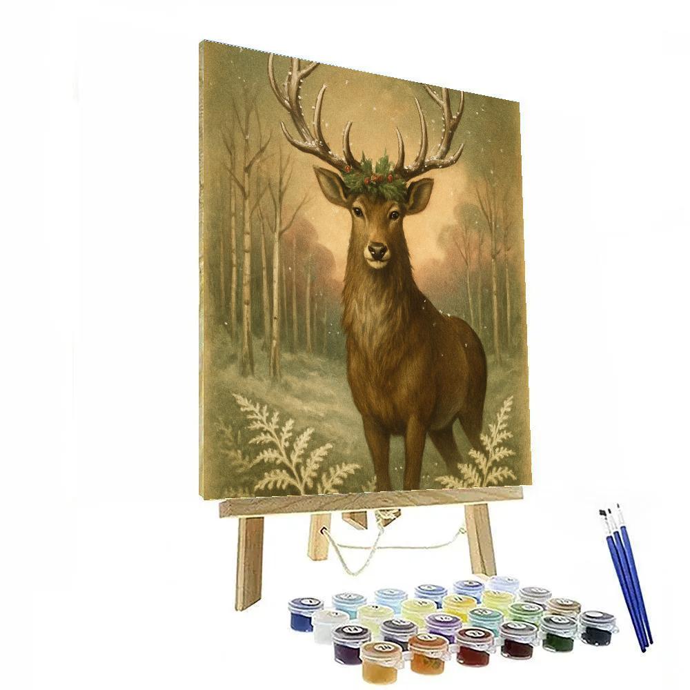 Holly Crowned Stag Watch Paint by numbers kits
