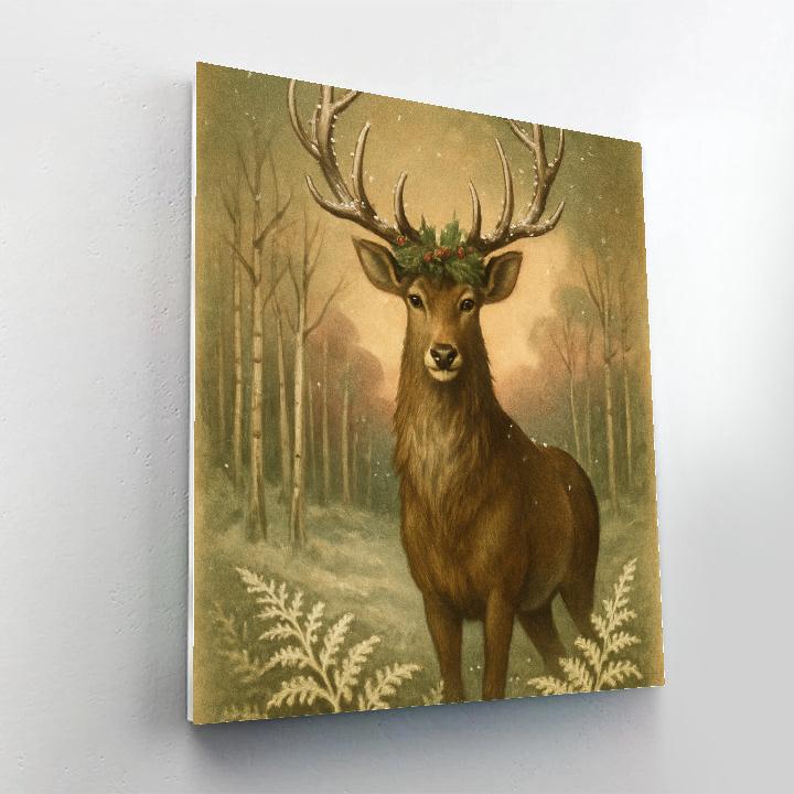 Holly Crowned Stag Watch Paint by numbers kits
