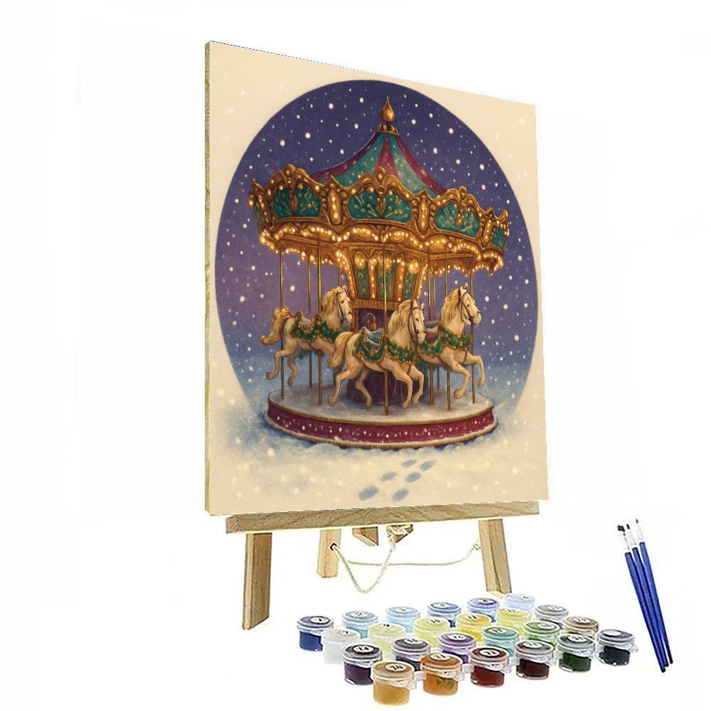 Winter Carousel Of Lights DIY paint by numbers