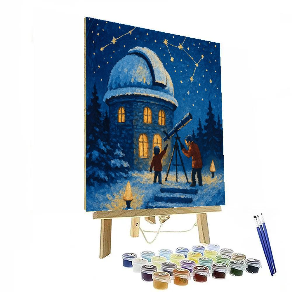 Snowbound Observatory Night painting number kit
