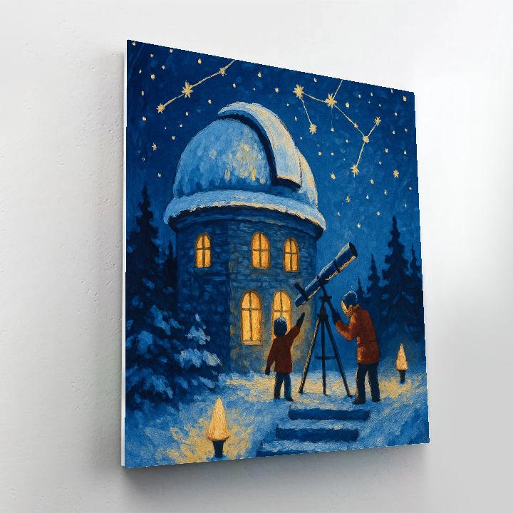Snowbound Observatory Night painting number kit