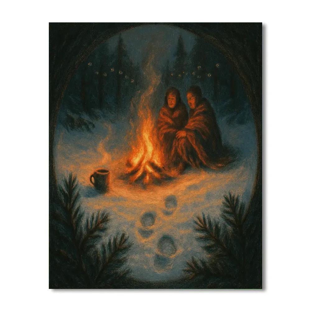 Fireside Story In Pine Hollow painting number kit