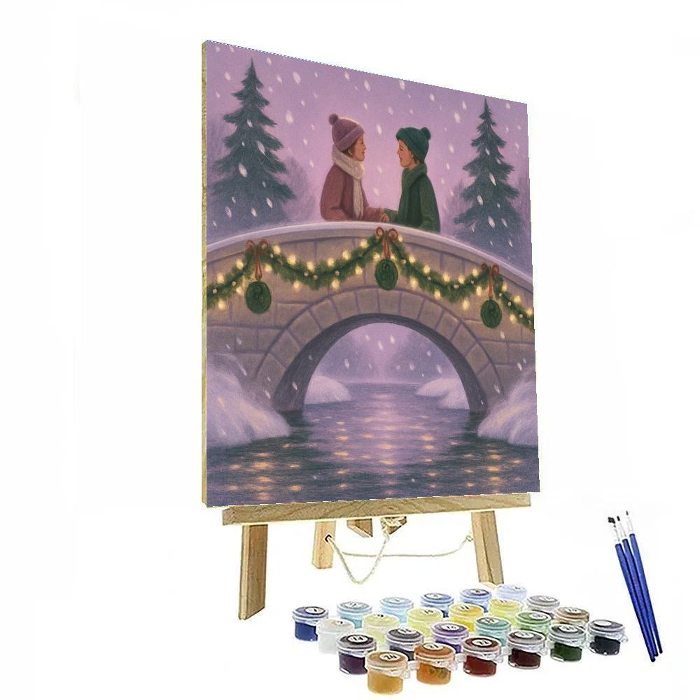 Mistletoe Bridge Meeting Paint by numbers art