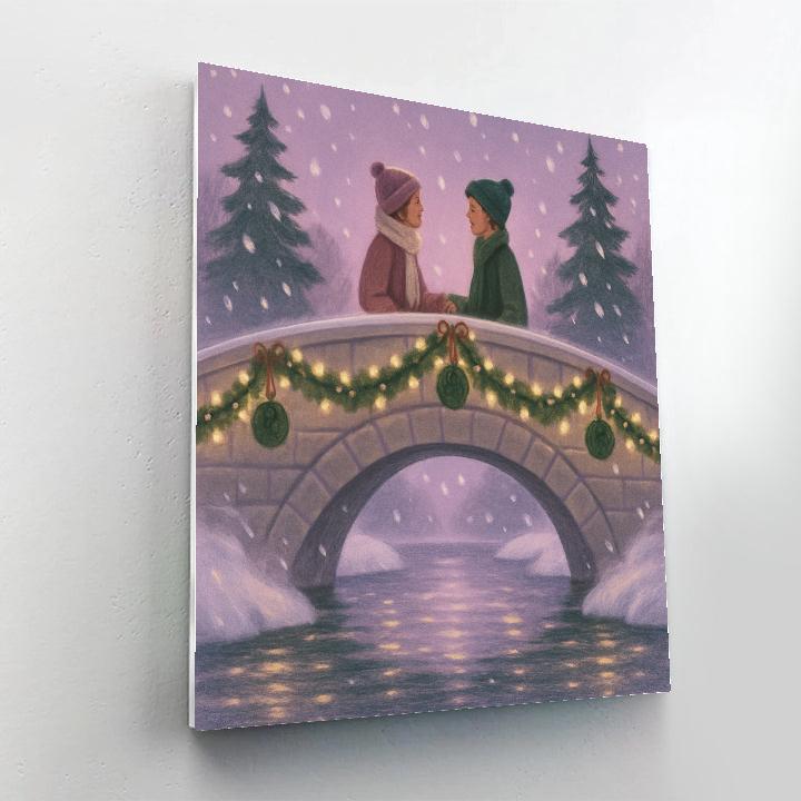 Mistletoe Bridge Meeting Paint by numbers art
