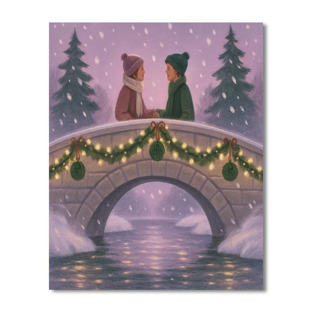 Mistletoe Bridge Meeting Paint by numbers art