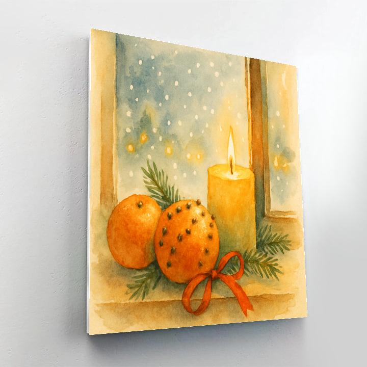 Cottage Window Winter Still Life Number painting