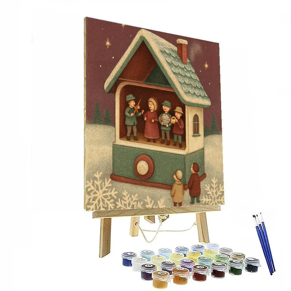 Winter Cottage Music Box Numbered painting kits