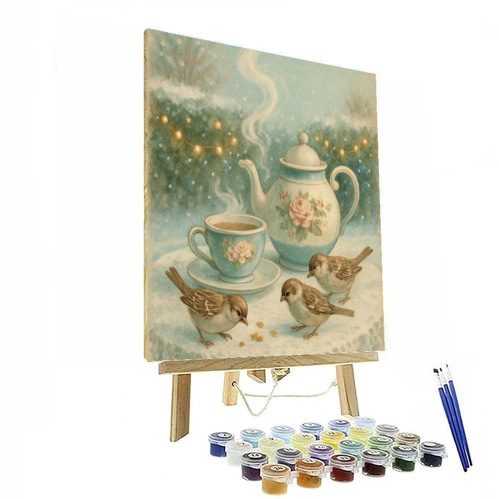 Frozen Garden Tea painting number kit