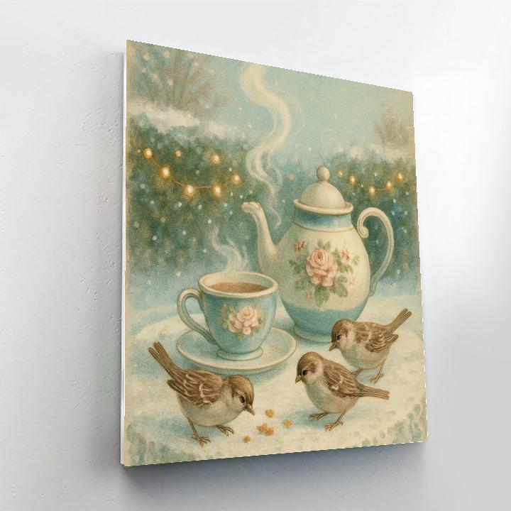 Frozen Garden Tea painting number kit