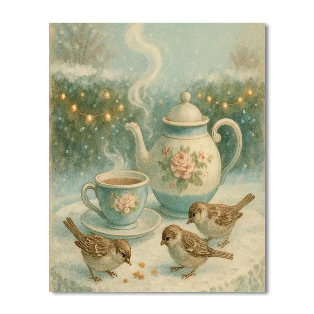 Frozen Garden Tea painting number kit