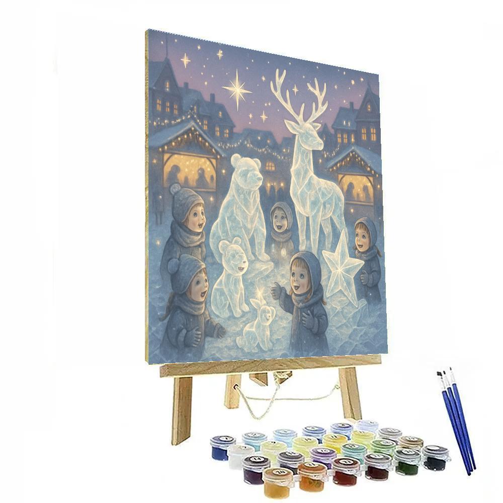 Village Ice Sculpture Garden Paint by numbers art