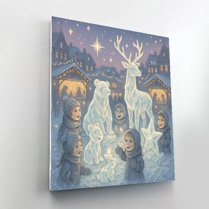 Village Ice Sculpture Garden Paint by numbers art