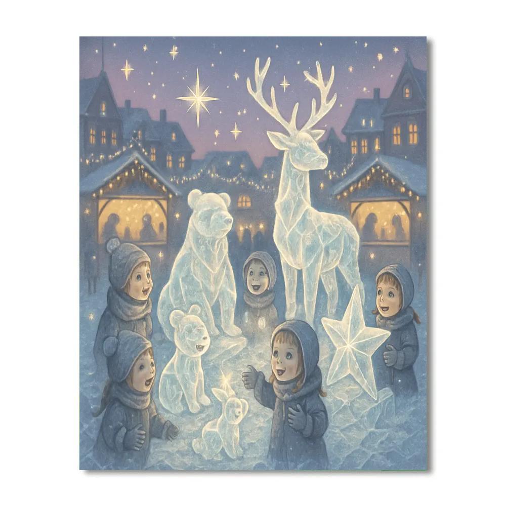 Village Ice Sculpture Garden Paint by numbers art