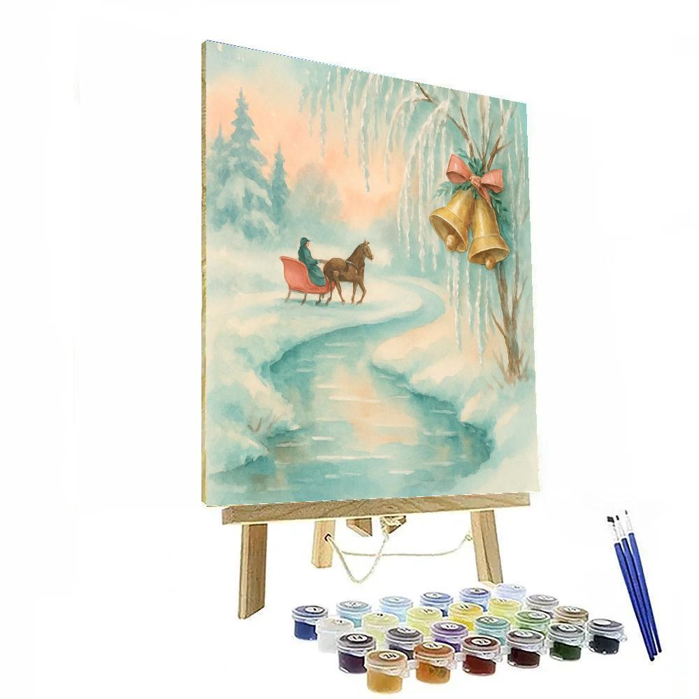 Sleigh Bells Over Riverbend paint by number
