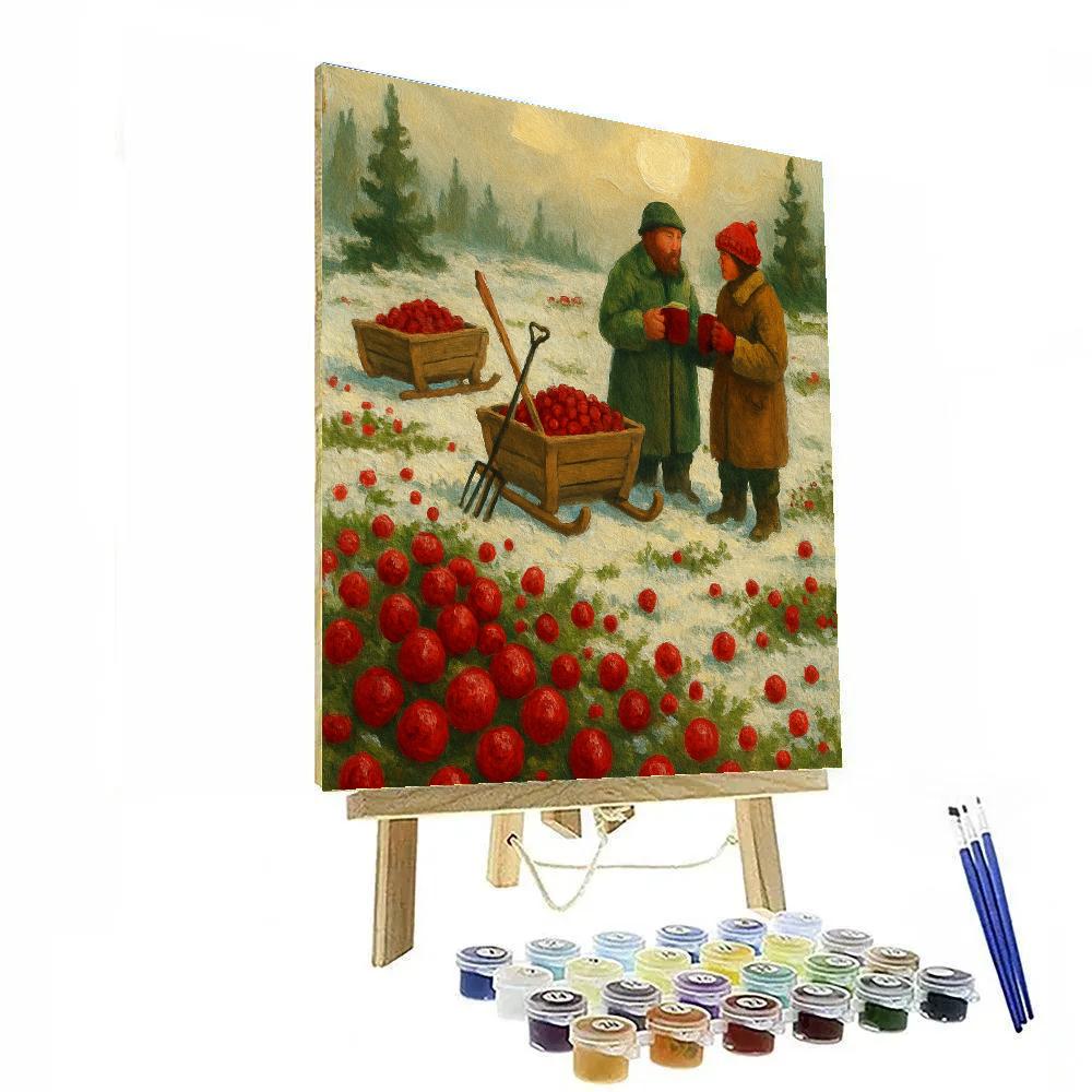 Cranberry Bog Winter Harvest Painting by numbers kit