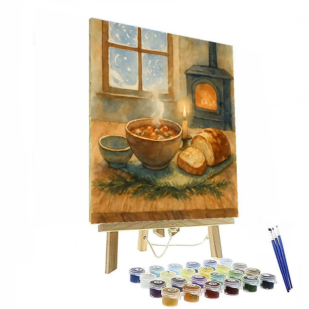 Harvest Kitchen Winter Supper Paint by numbers kits