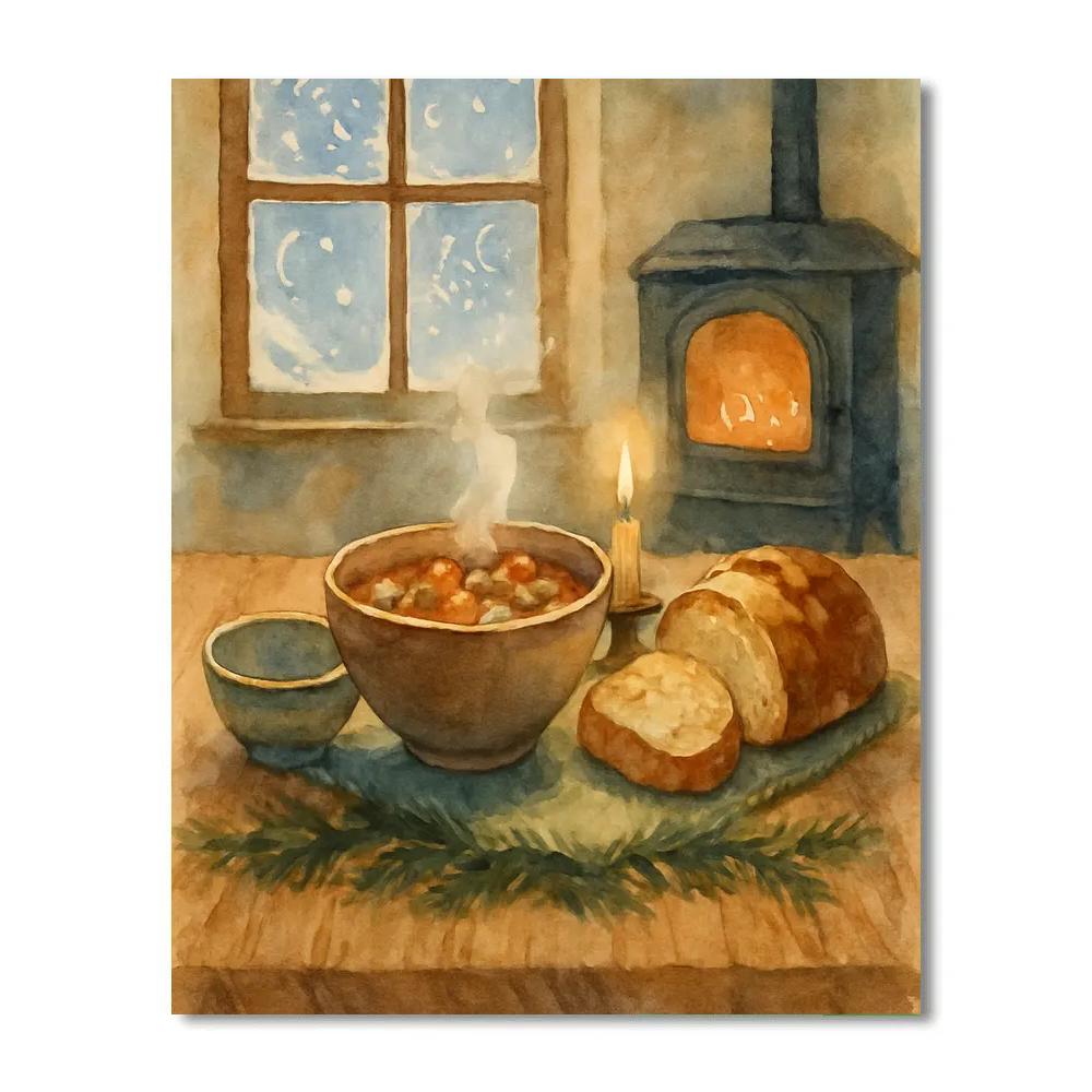 Harvest Kitchen Winter Supper Paint by numbers kits