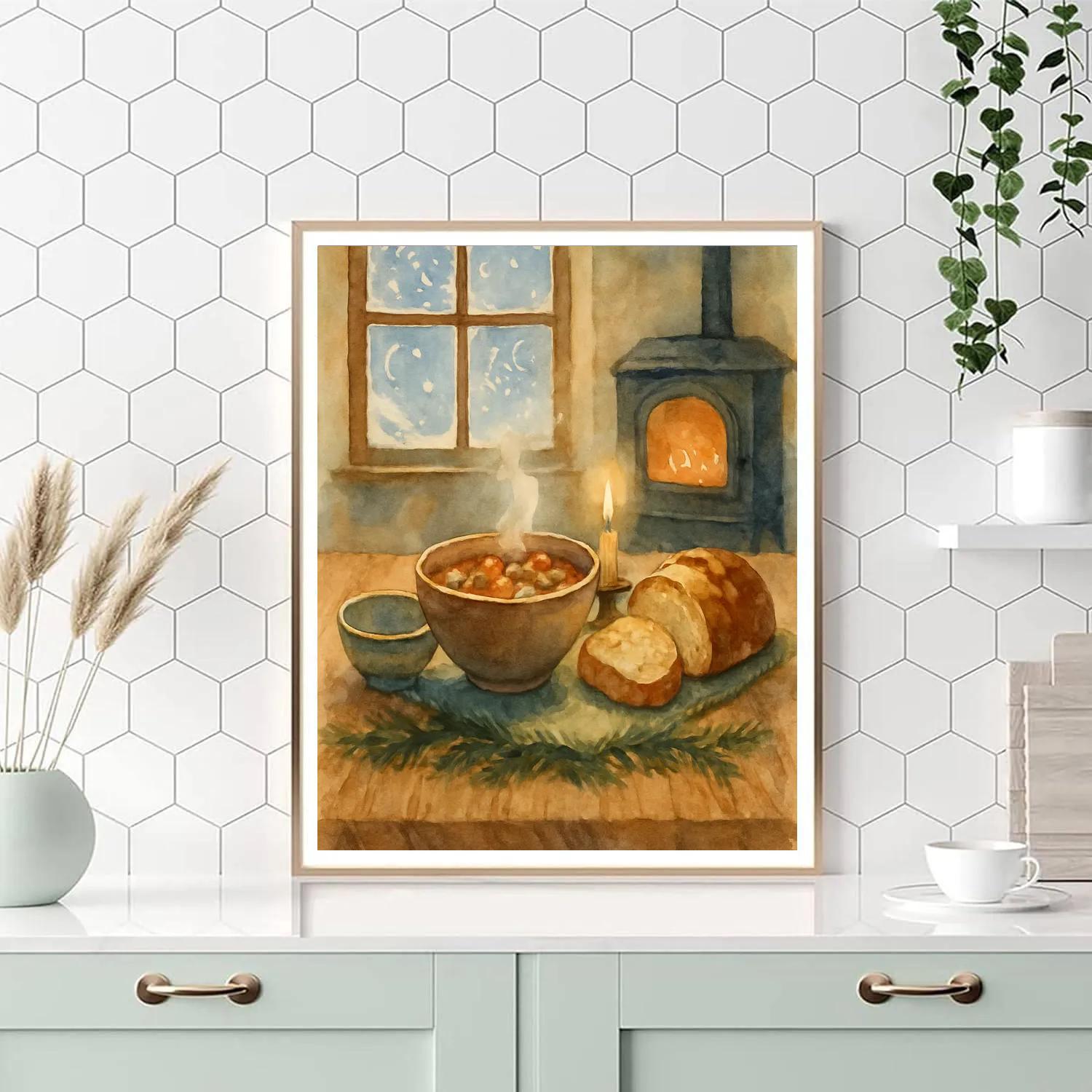 Harvest Kitchen Winter Supper Paint by numbers kits