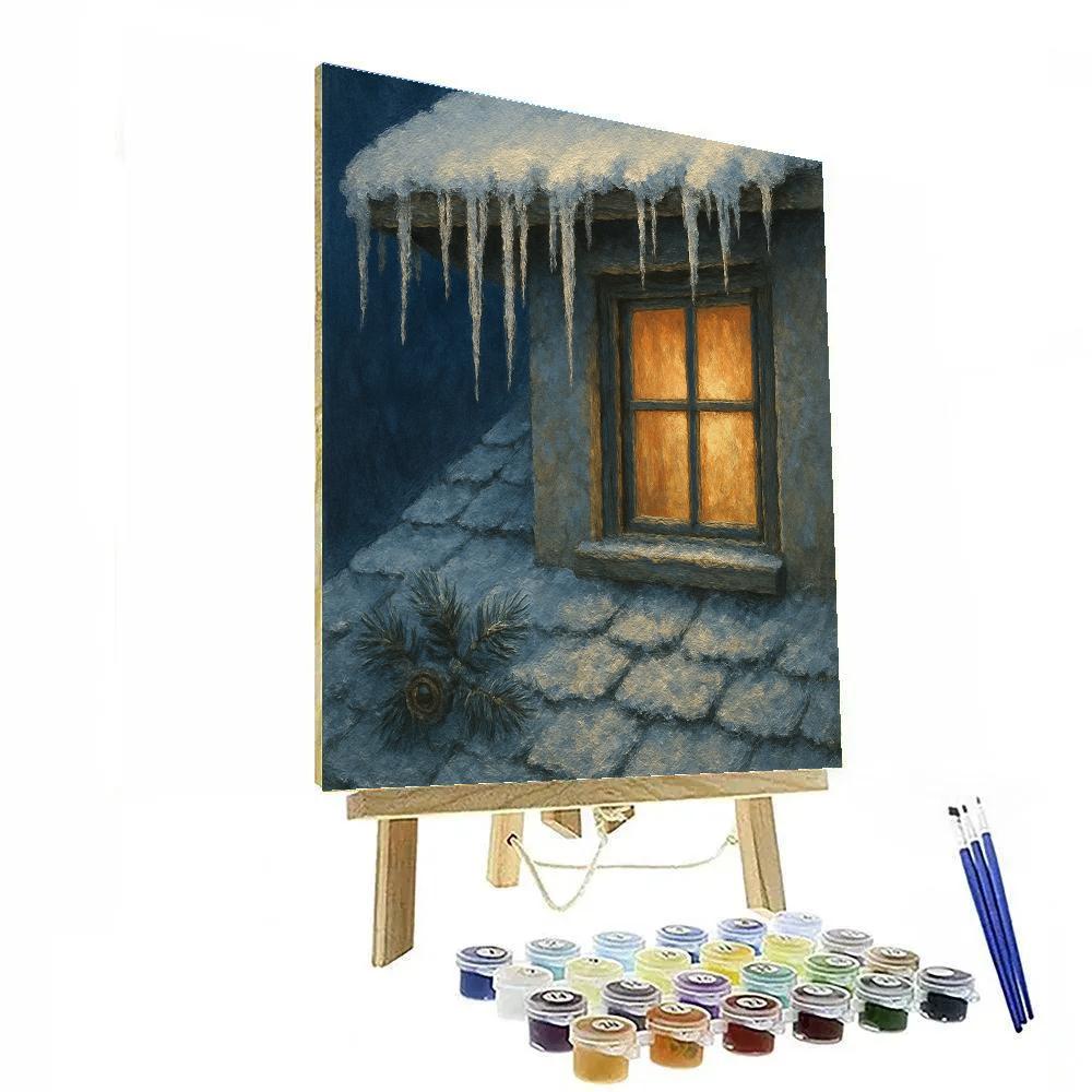 Icicle Chime Cottage Eaves Paint by numbers art