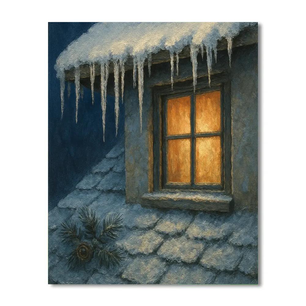 Icicle Chime Cottage Eaves Paint by numbers art