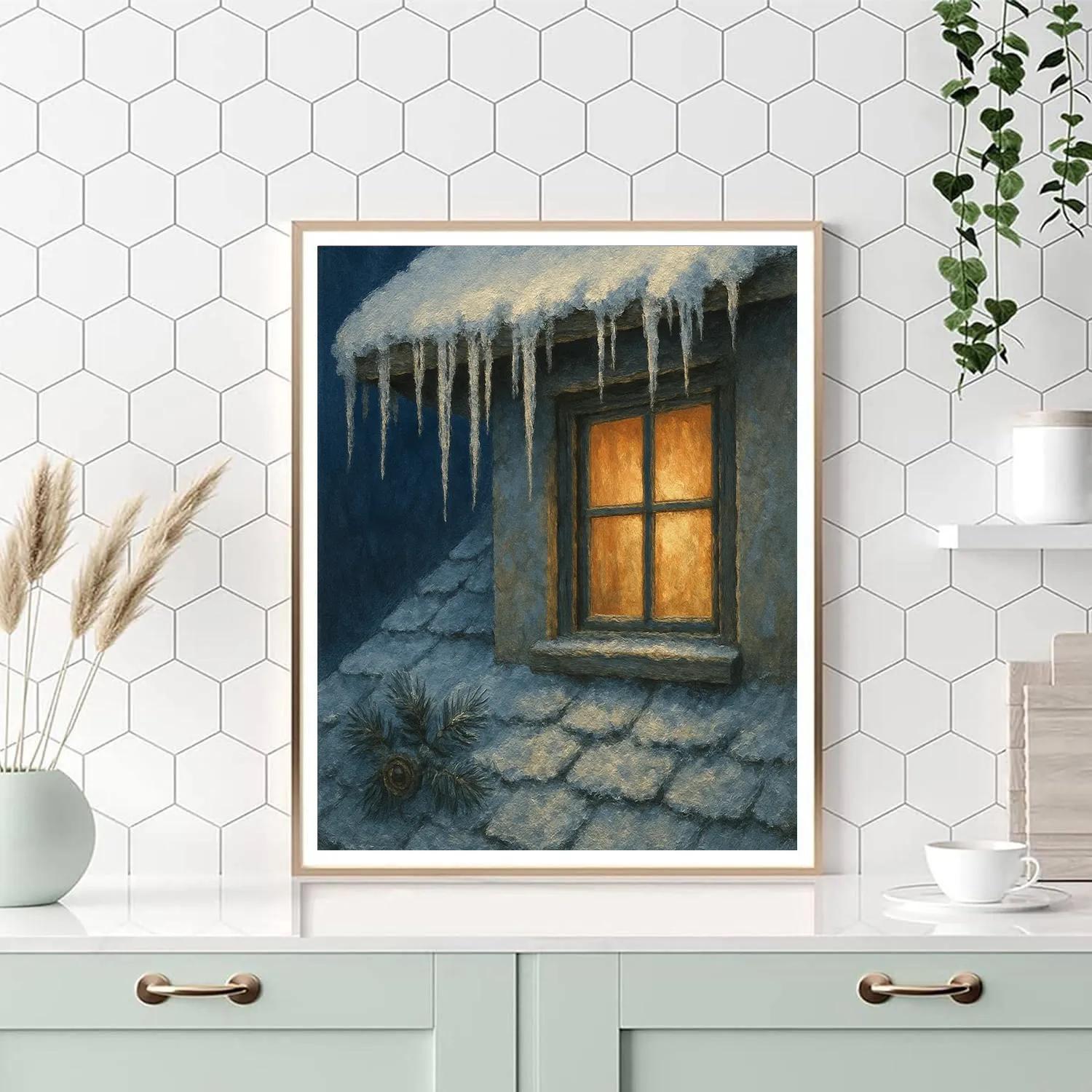 Icicle Chime Cottage Eaves Paint by numbers art