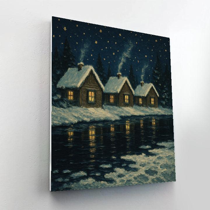 Star Frost Over River Cabins paint by numbers