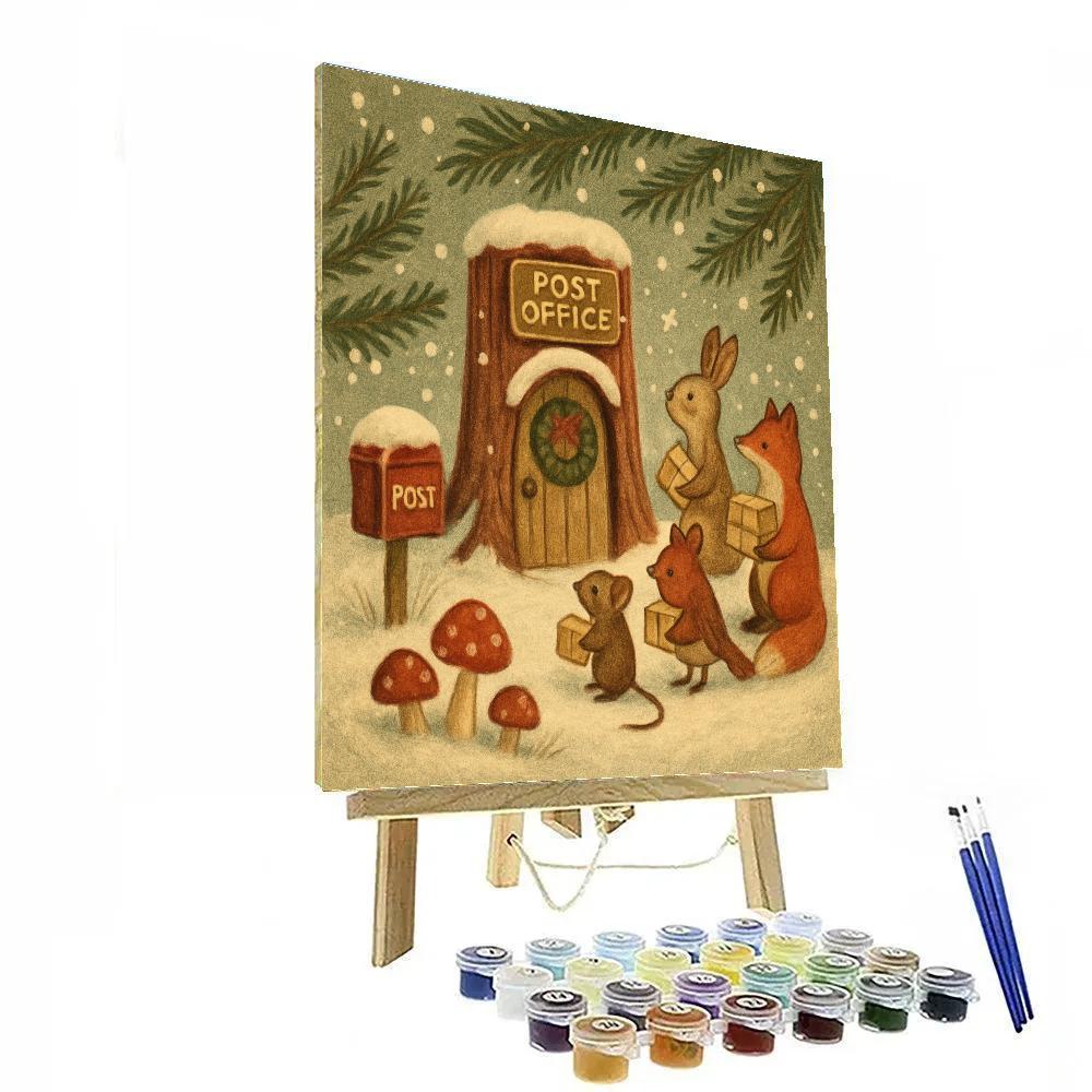 Pine Needle Post Office paint by number