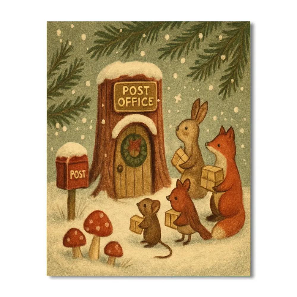 Pine Needle Post Office paint by number